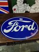 Oval Ford Vitreous sign 18 x 12"