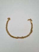 A 9ct yellow gold bracelet, AF, 18cm, marked 375, approx 2.6g