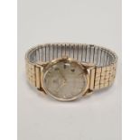 OMEGA, a gold plated Gents Omega Automatic wristwatch with a textured dial baton markers numbered 2,