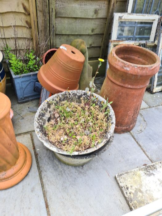 A selection of various garden containers including glazed and terracotta, etc - Image 3 of 4