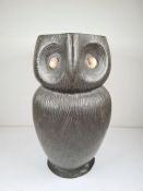 A rare Tudric for Liberty & Co., pewter jug in the form of an owl, impressed and numbered 035 to the