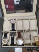 A quantity of watches to include various makes such as Steltman, on the edge and a Credit Suisse wat