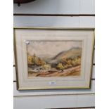 A watercolour, Borrowdale by Philip Mitchell, 1864 and one other watercolour landscape by G Sotterin