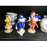 Four Royal Worcester Noddy cartoon figures and other Walt Disney items