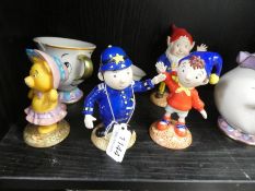 Four Royal Worcester Noddy cartoon figures and other Walt Disney items