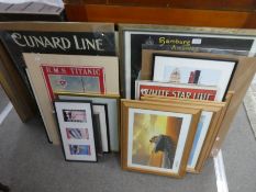 A quantity of Titanic related prints and posters, and others
