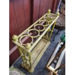 A late Victorian cast iron stick stand with Acanthus leaf decoration