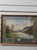 Edward H Thompson, a watercolour of Coniston Water from Waterhead, signed