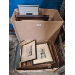 Two cartons of assorted pictures