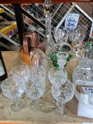 A quantity of glassware, a Lambeth stoneware jug and sundry