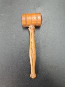 A fine 19th Century turned Yew wood gavel
