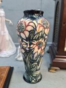 A modern Moorcroft vase decorated flowers. C2000, 20cm