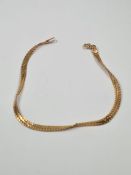 9ct yellow gold flatlink bracelet, 18cm, marked 375, approx 1.7g
