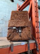 A post War Swiss military back pack, made from animal hide