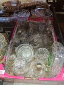 Two trays of glassware