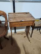 An old oak school room desk