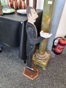 A rare 1920s-1930s Art Deco painted wood 'dumb waiter' stand in the form of a butler in a tailcoat,