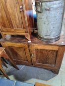 An old oak two door cupboard, and two other items (3)