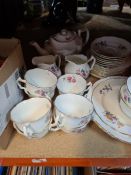 A quantity of Coalport "June time" floral tea ware