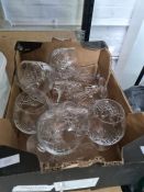 A selection of glassware including crystal, brandy tumblers, etc