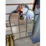 Small leaded glass mirror