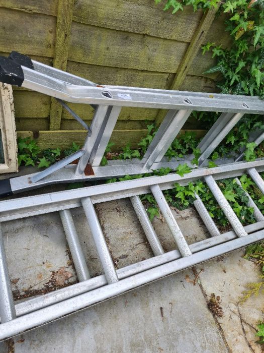 Two aluminium ladders, one being a step ladder - Image 4 of 8