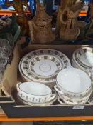 A box of Spode china, Parisian pattern including plates and 2 handled dishes