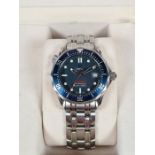 OMEGA; A boxed gents stainless steel Omega Seamaster 300m purchased 2008, watch model 90447650, ref