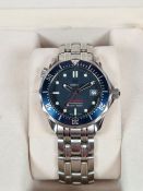 OMEGA; A boxed gents stainless steel Omega Seamaster 300m purchased 2008, watch model 90447650, ref