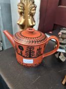 A scarce early 1960s Royal Worcester Crown Ware 'Outsider art' large teapot designed by Scottie Wils