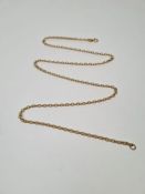 9ct yellow gold belcher chain, 47cm marked, approx 5.5g
