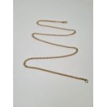 9ct yellow gold belcher chain, 47cm marked, approx 5.5g