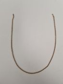 9ct yellow gold belcher chain, AF, marked 9C, 49cm, approx 4.23g