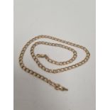 9ct yellow gold curb link neckchain with lobster clasp, marked 375, 45cm, approx 6.4g