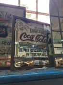 Three reproduction pub style mirrors for Coca Cola, Chivas Regal, and Travellers Rest