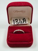 18ct white gold full eternity ring set with 21 brilliant cut diamonds, approx 1.05 carat, size P, te