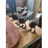 Three x tinplate Robins