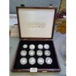 12 various silver proof coins commemorating H.M. Queen Elizabeth, The Queen Mother