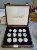 12 various silver proof coins commemorating H.M. Queen Elizabeth, The Queen Mother