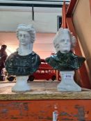 Two modern marble busts of Lady and Gentleman