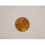 22ct yellow gold half sovereign dated 1912, George V and George and the Dragon