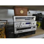 Three Pioneer HiFi separates, a tape deck and sundry