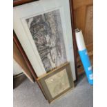 An antique style print of Portsmouth Harbour, a small map of the Harbour and a 1974 photograph of HM