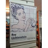 A reproduction framed poster of 'Woman in Bath' after Roy Lichtenstein