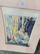 A Russian watercolour of crystal cave, unframed by Roslovsky signed and a quantity of Persian painti