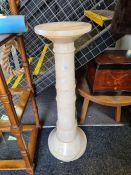 An Alabaster pedestal and a reproduction 4 tier wot not