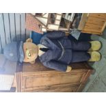 A large Merrythought 6 - 7ft approx Teddy Bear in blue Policeman's uniform