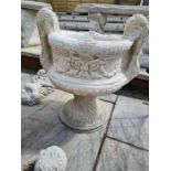Two x two handled urn - large decorative 2 handled urns (2)
