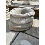 Two x Sack Planters - large sack shaped planters (2)