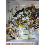 A tray of costume jewellery and similar